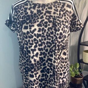 Sew In Love Leopard Print Top with Black and White Accents